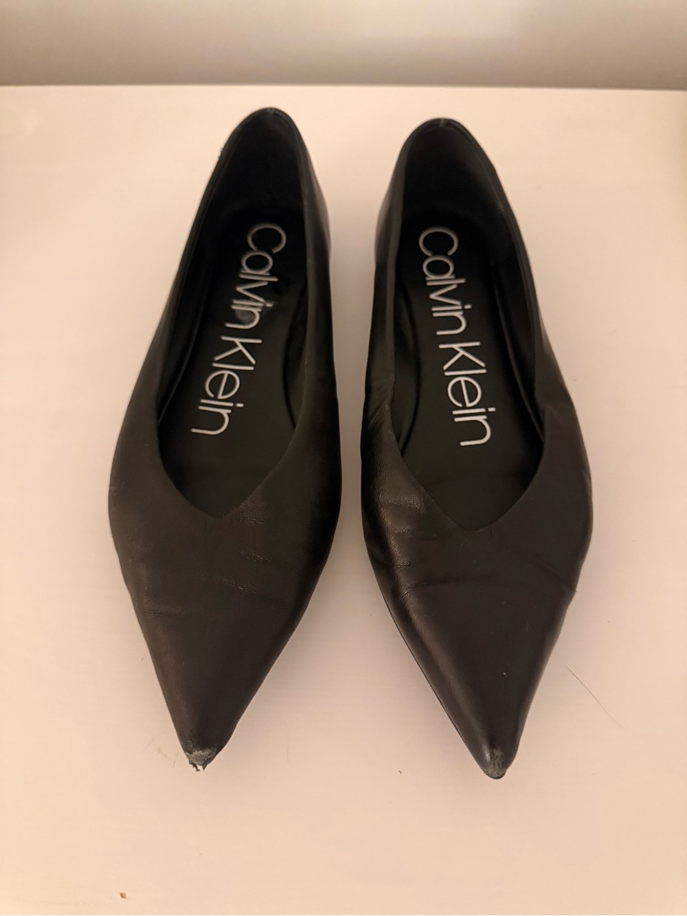 Calvin Klein Black Pointed Toe Women's Flats - 7